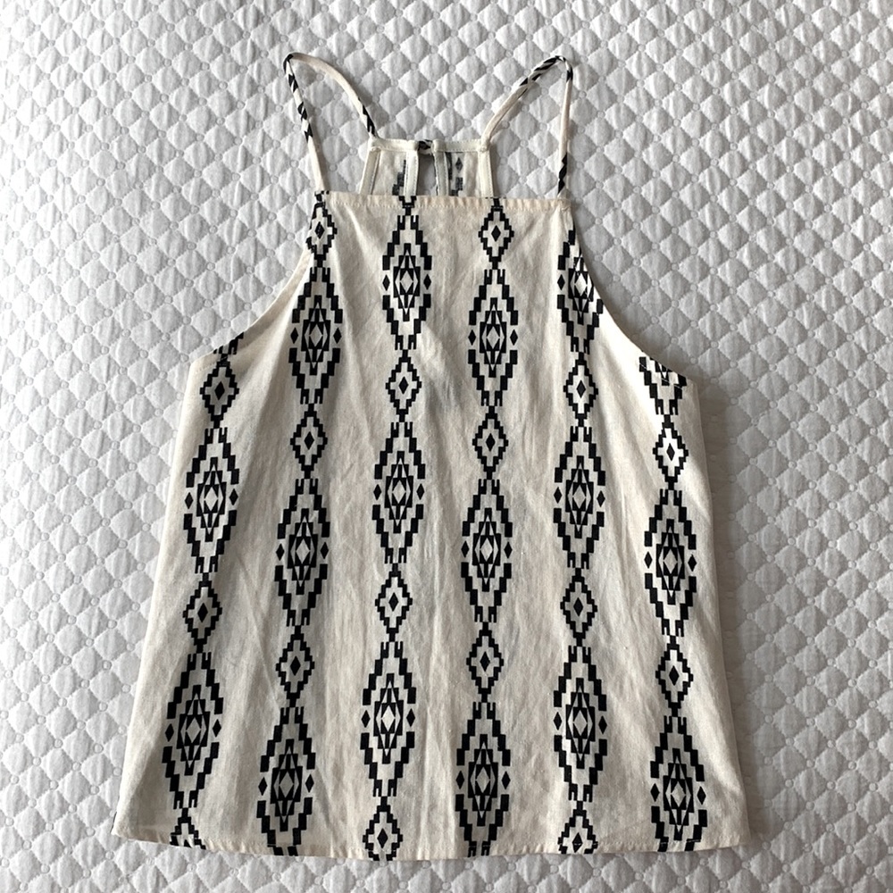 Fab’rik Black and White Patterned Tank